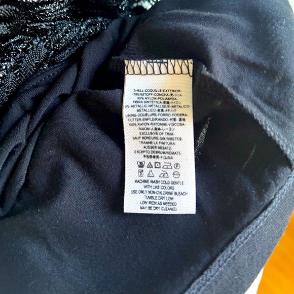 Free People - Foiled Again Fitted Black / Silver Lace Tank Mini Dress - XS - EUC - Picture 8 of 15